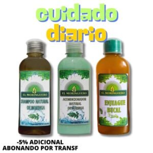 promo cuidado diario shampoo acondicionador enjuague bucal moringa